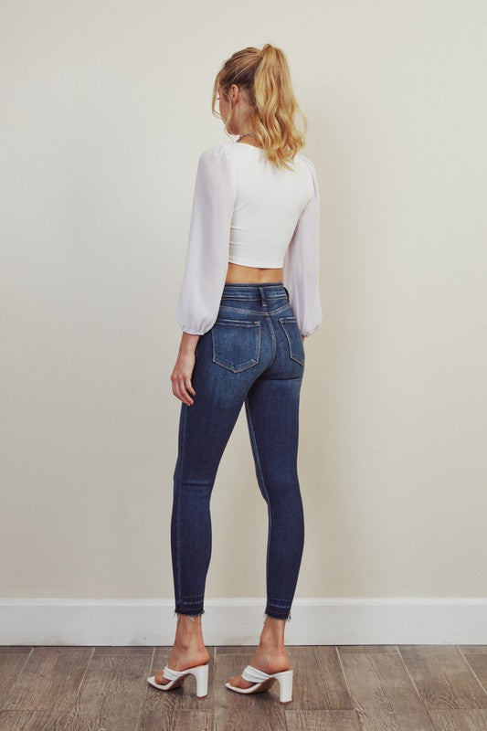 KAN CAN HIGH RISE ANKLE SKINNY JEANS-KC2510D